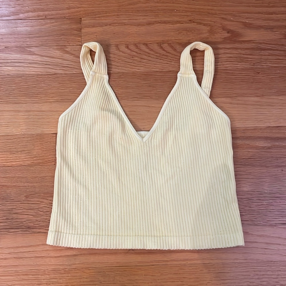 Free People Intimately Ribbed Yellow Tank Top